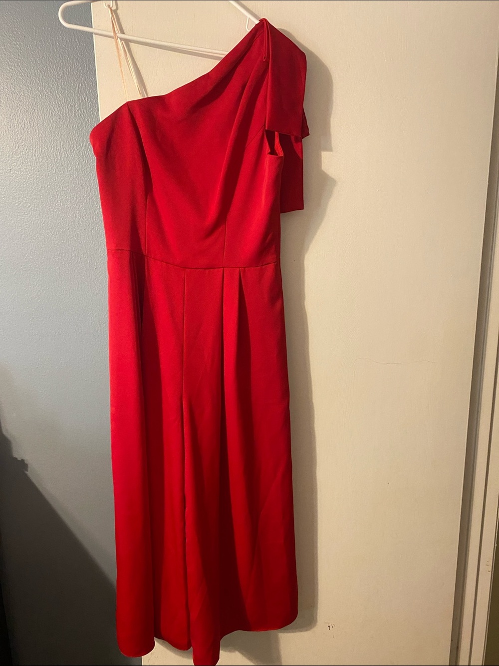 Gal Meets Glam Red One-Shoulder Jumpsuit
